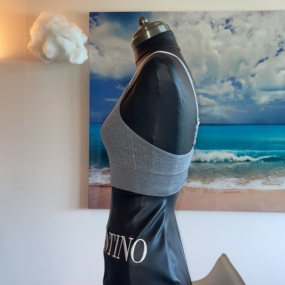 Nautica sports bra grey polyester with straps missing padding - Picture 3 of 6